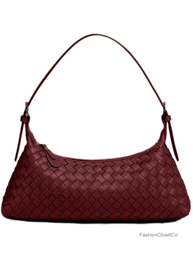 Small Woven Tote Bag Crossbody Hobo Purse Shoulder Bag Faux Leather Handbag